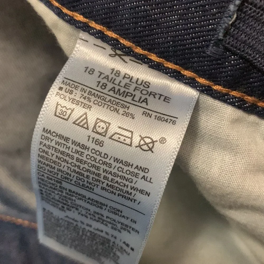 NEW Old Navy Skinny Jeans Women’s Plus Size 18 Blue Denim Pants Flat Waist 16x29
